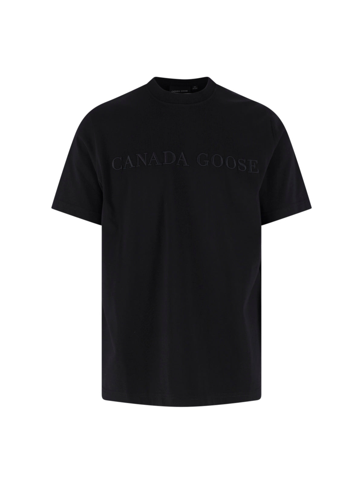 Black Short-Sleeve Embossed Cotton Logo T-Shirt