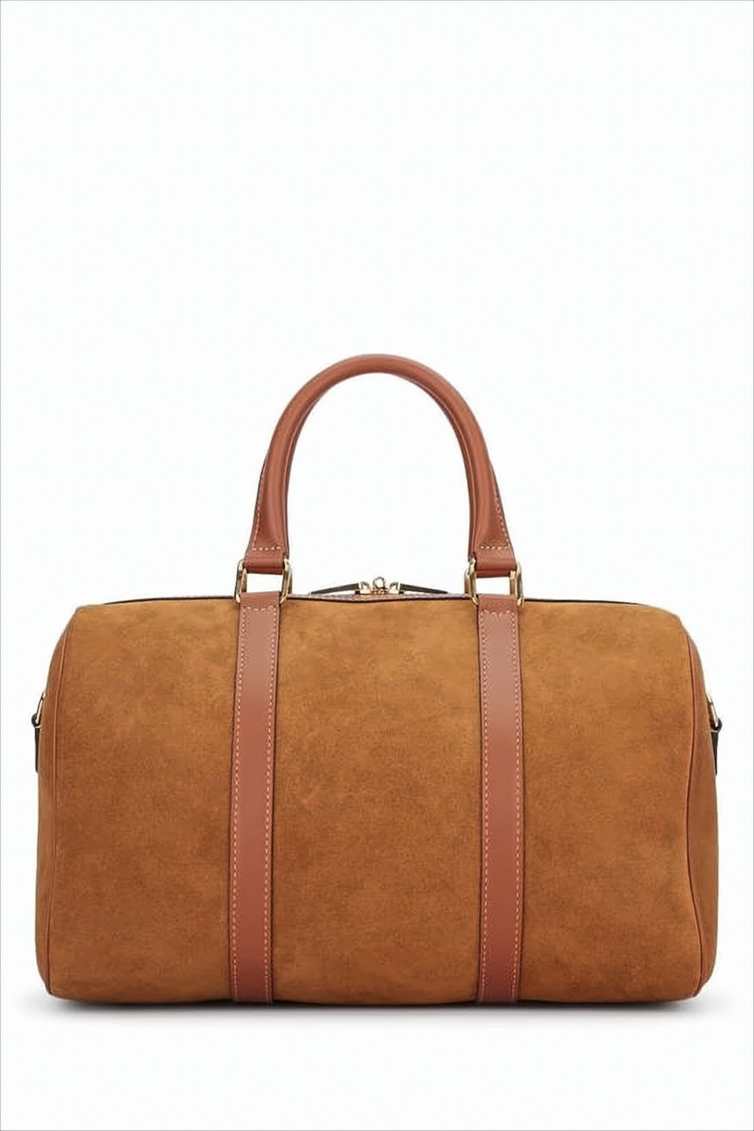 Suede-Finish Calf Leather Tote Bag With Gold-Tone Padlock Charm