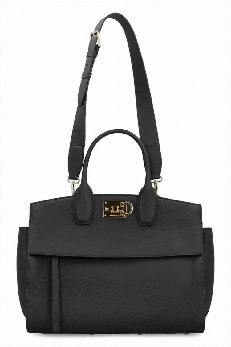 Structured Calf Leather Tote Bag