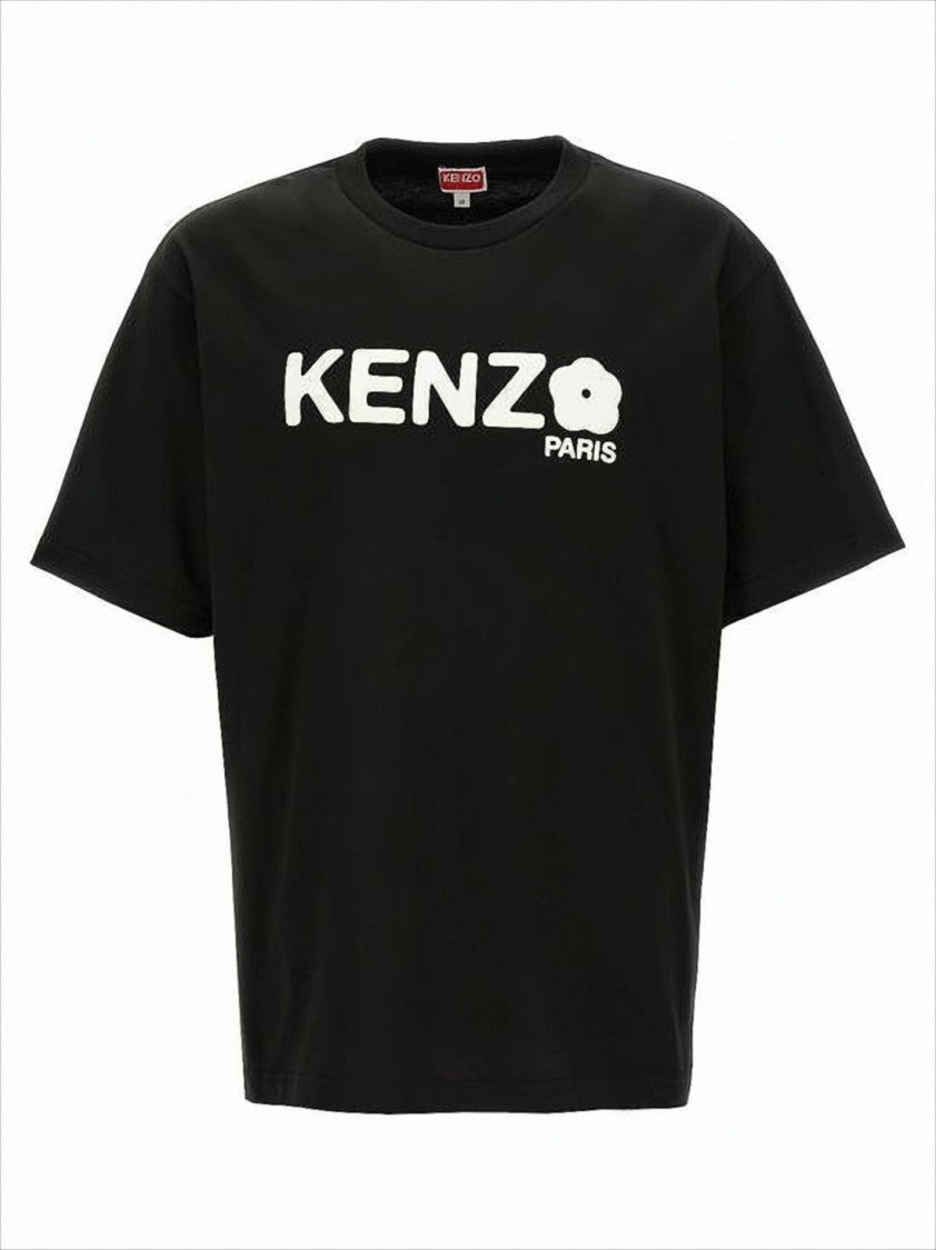 Black Short-Sleeve T-Shirt with Bold Logo Print