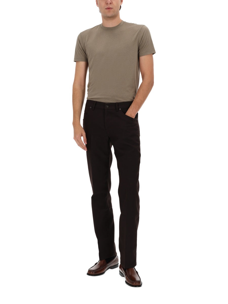 Straight-Leg Casual Pants With Five-Pocket Styling