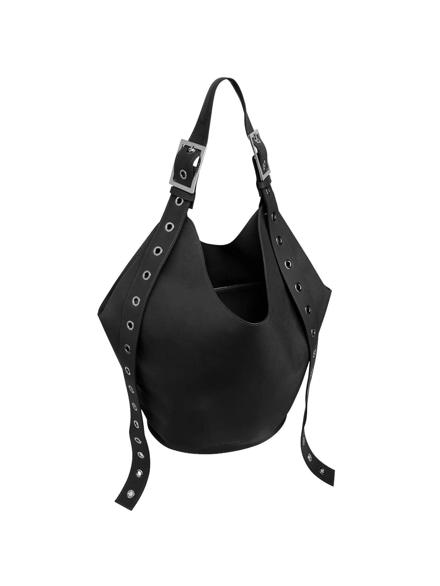 Black Big Hobo Leather Bag