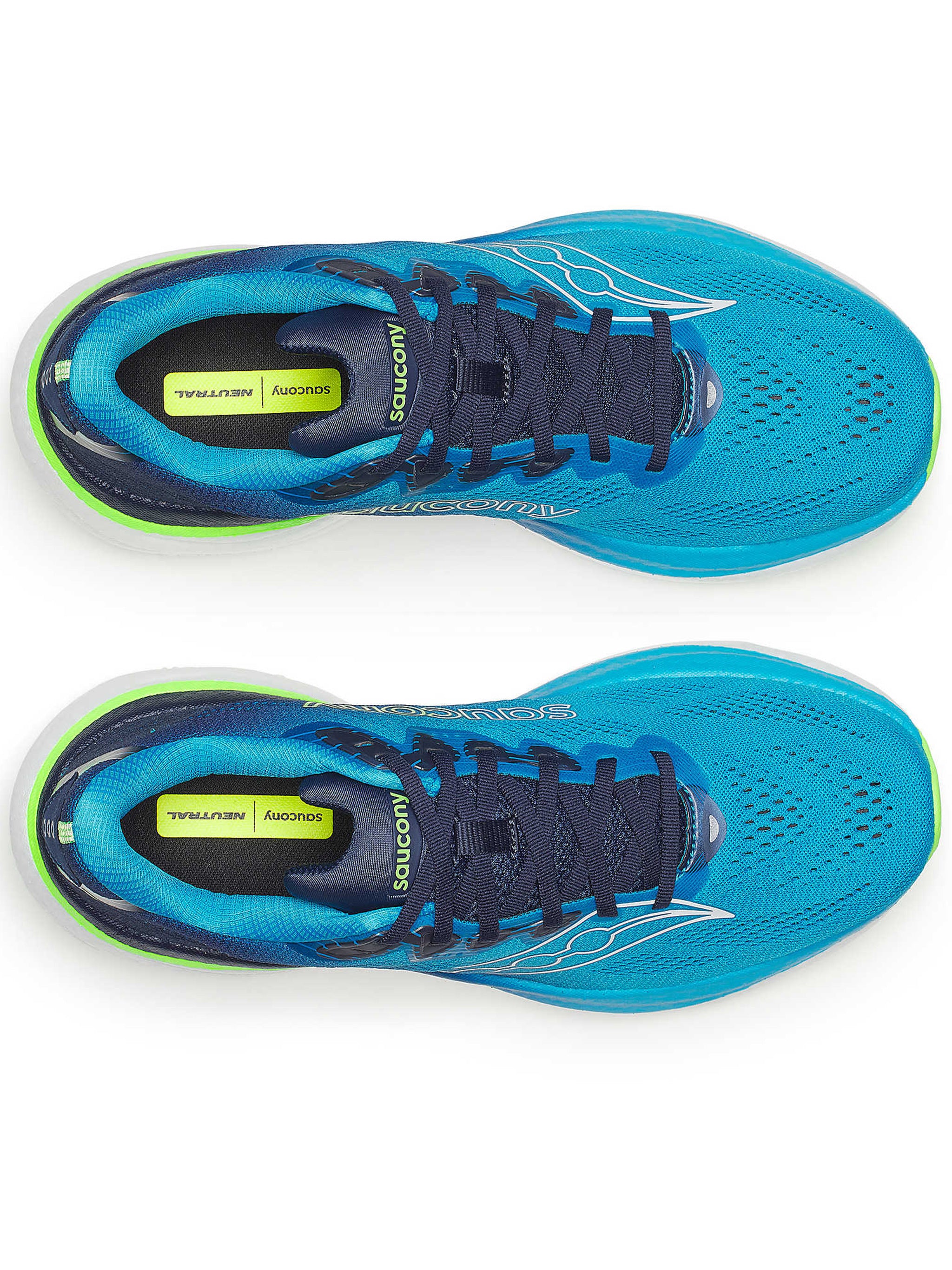 Breathable Blue Running Sneakers with Neon Accents