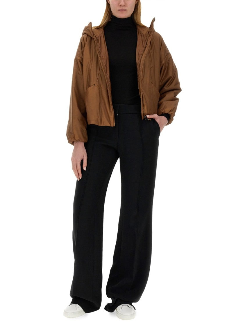 Cropped Brown Nylon Jacket