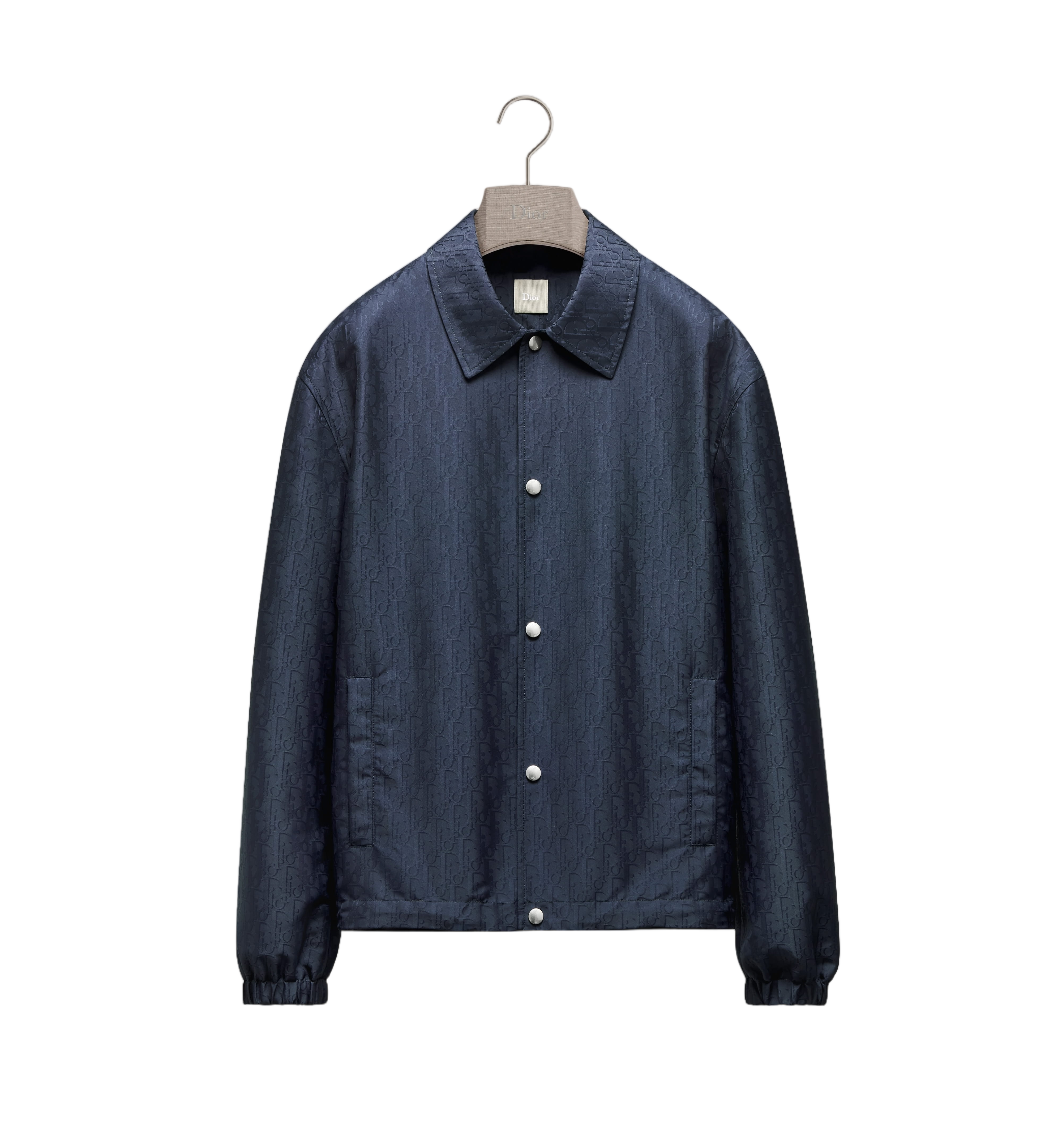 Woven Jacket With Monogram Pattern And Classic Details