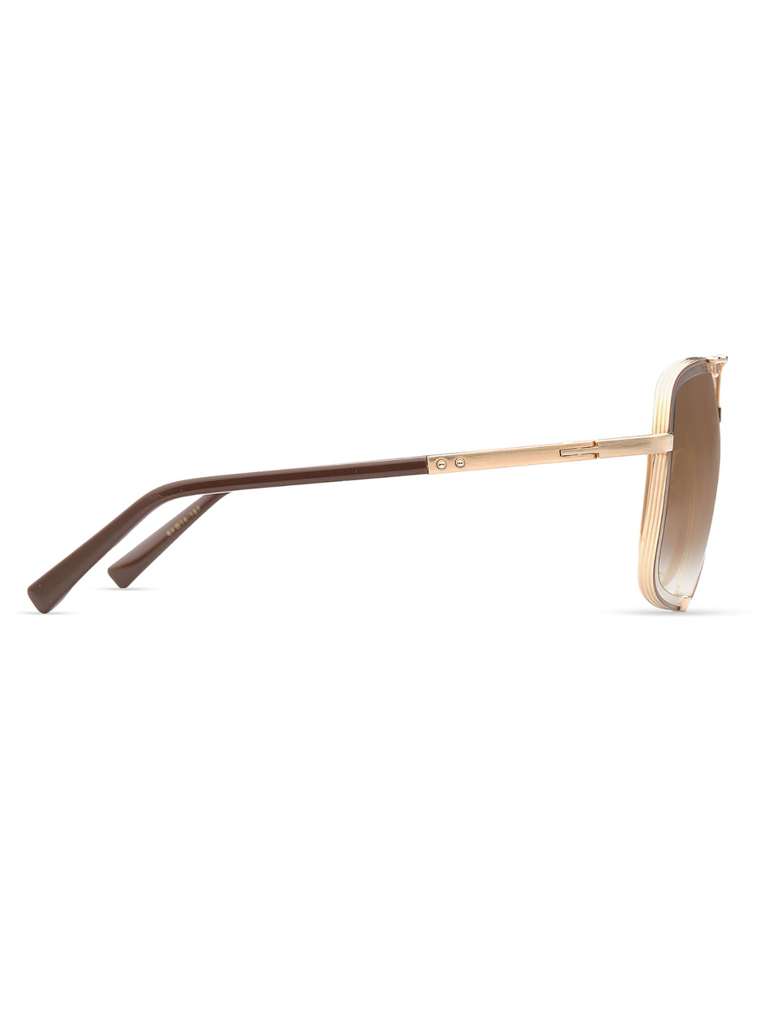Gold Metal Rectangular Sunglasses