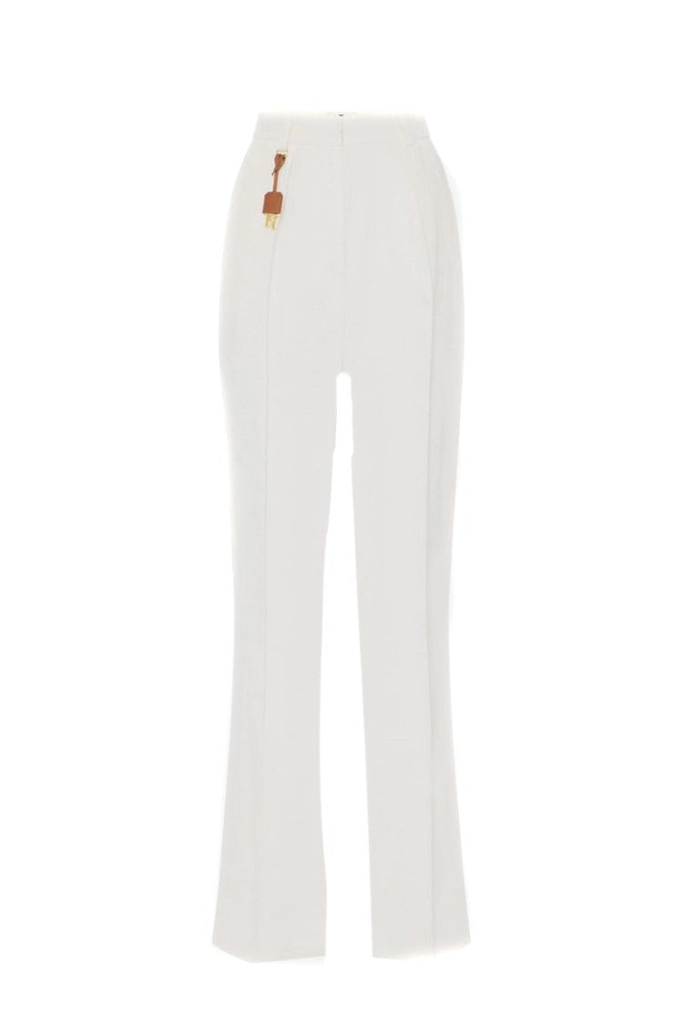 Tailored High-Waisted Trousers In Soft Viscose-Linen Blend