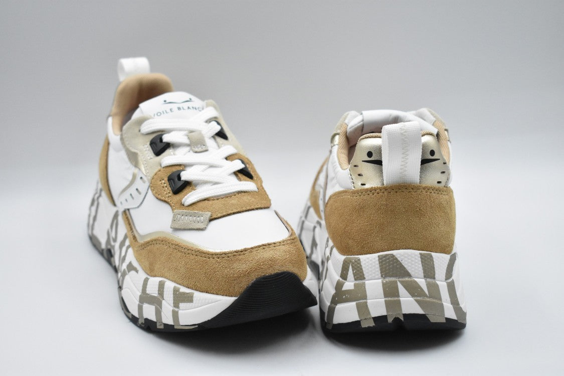 Caramel And White Laced Sneakers