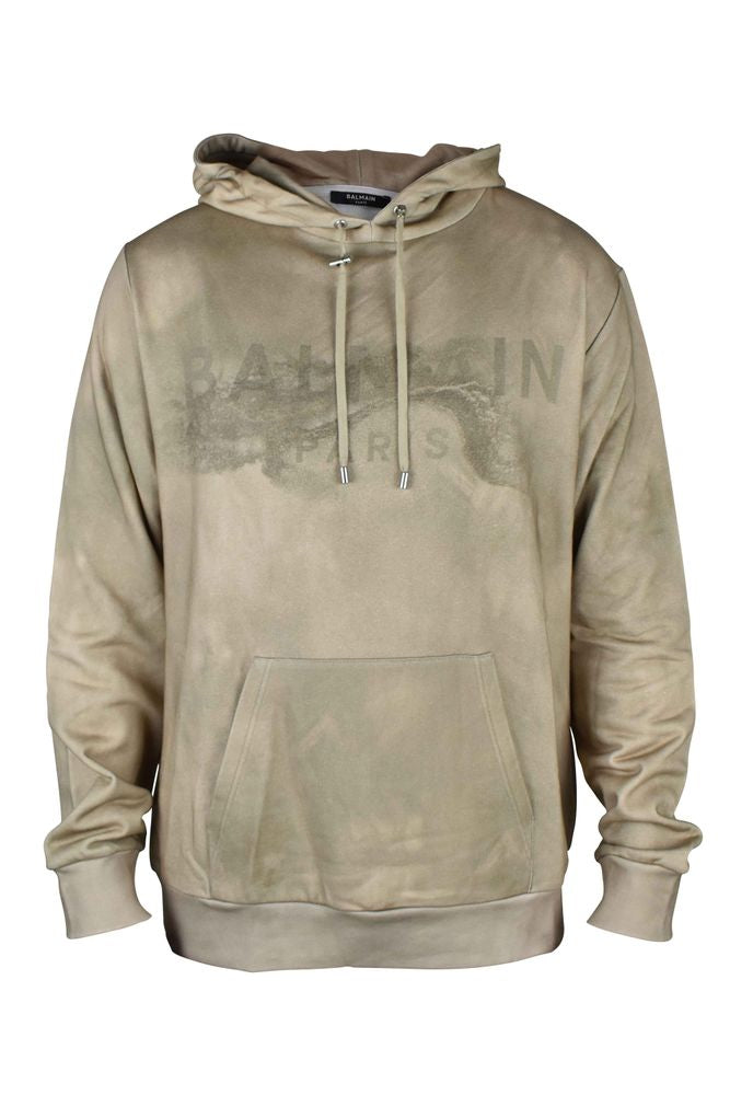 Beige Pullover With Drawstring Hood