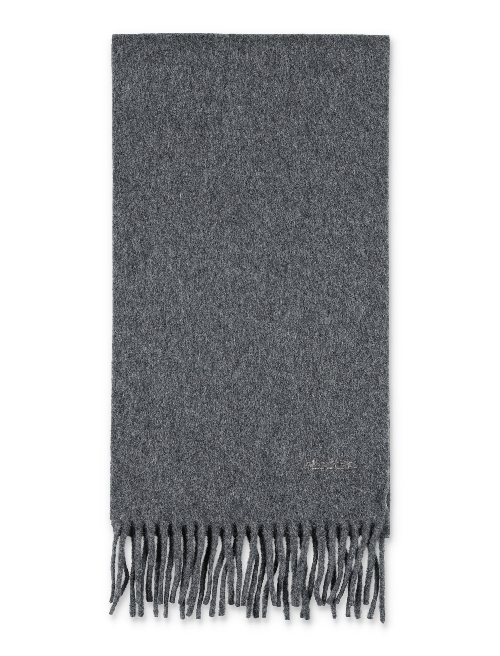 Wool Scarf With Embroidered Logo