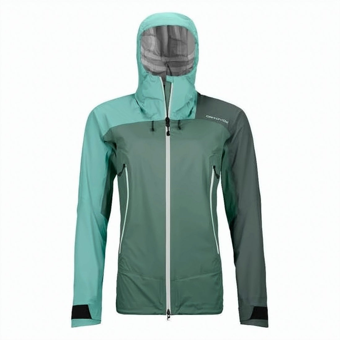Color-Blocked Activewear Jacket with Hood and Zippered Pockets