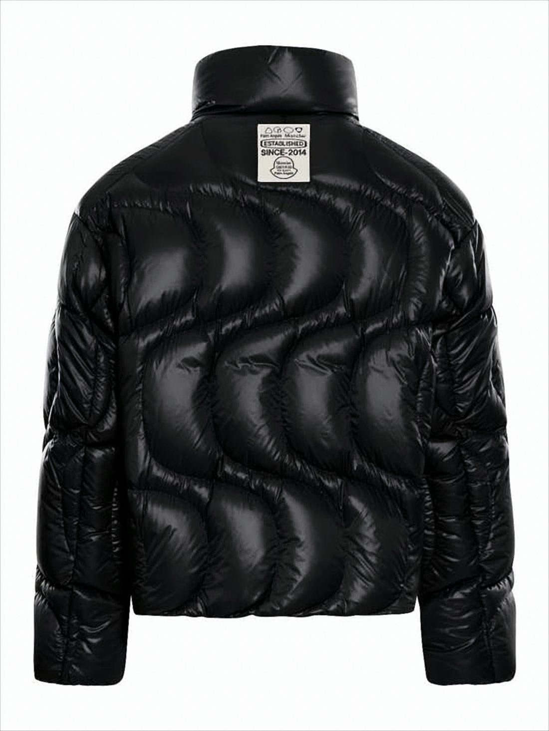Cropped Puffer Jacket with Glossy Finish