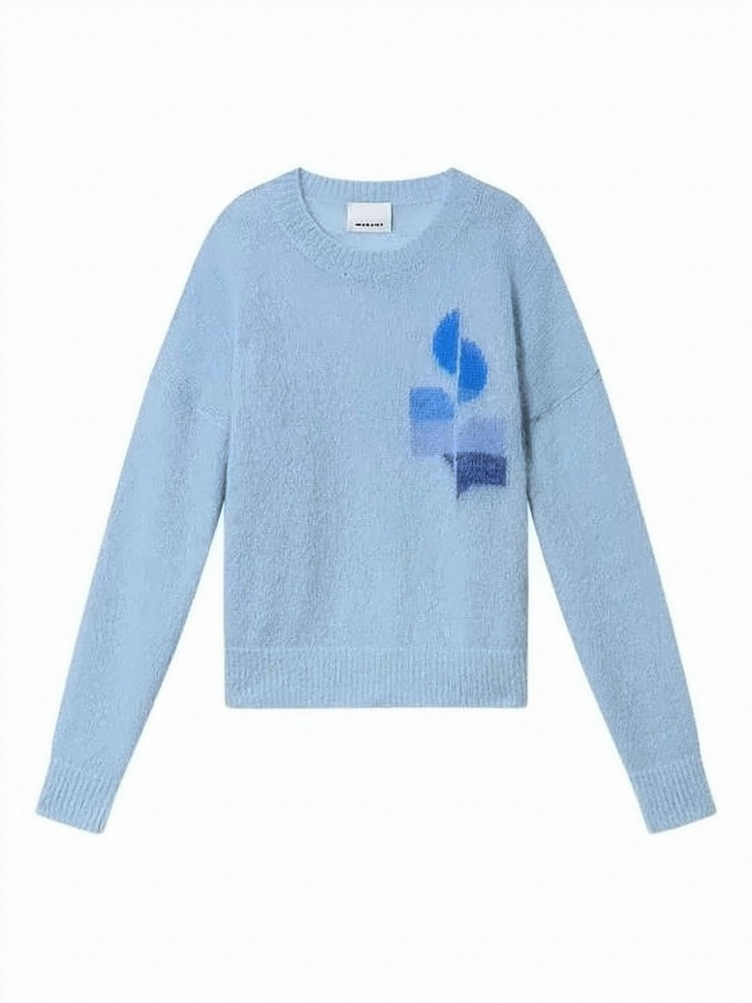 Light Blue Abstract Geometric Mohair Sweater