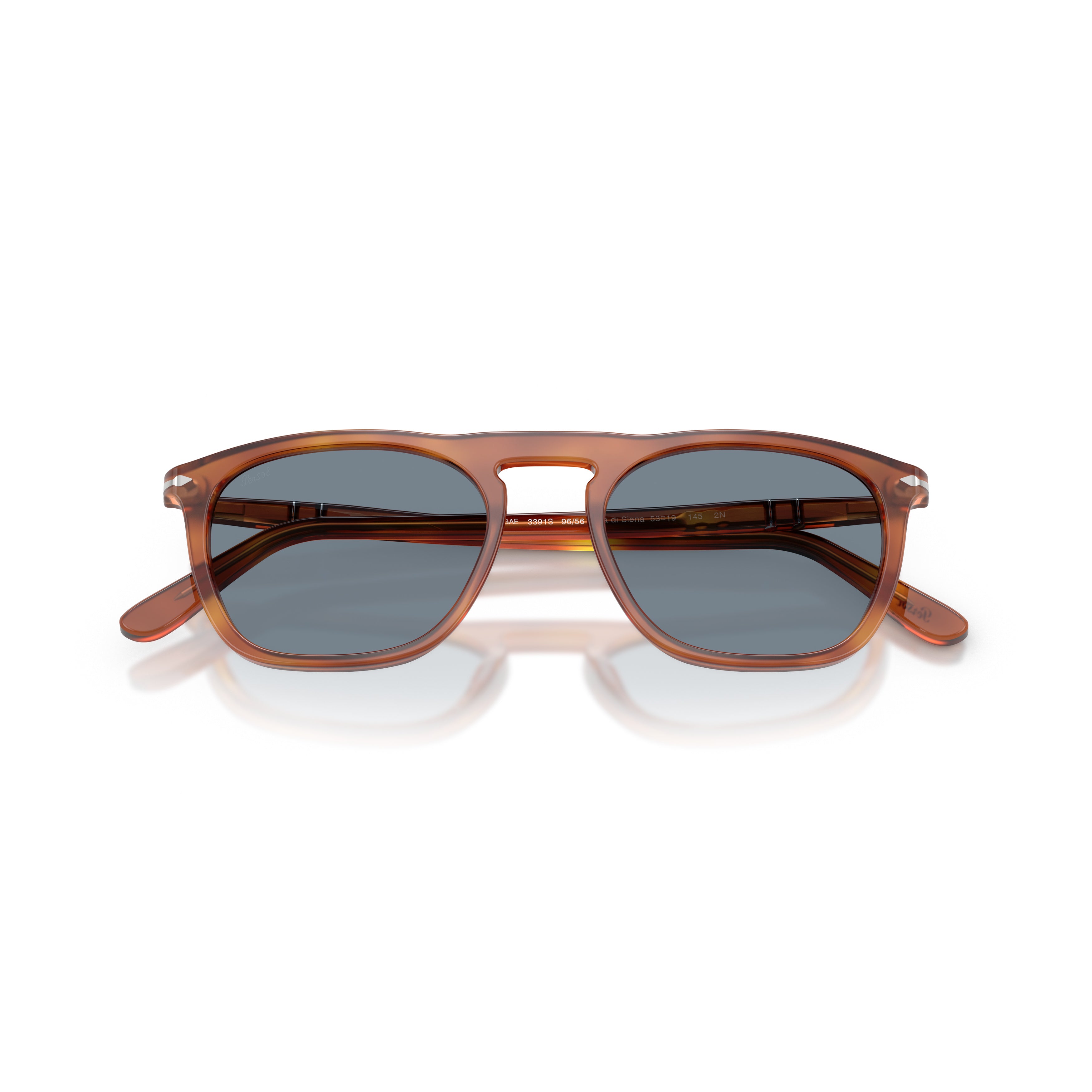0po3391s Translucent Brown Acetate Square Frame Sunglasses