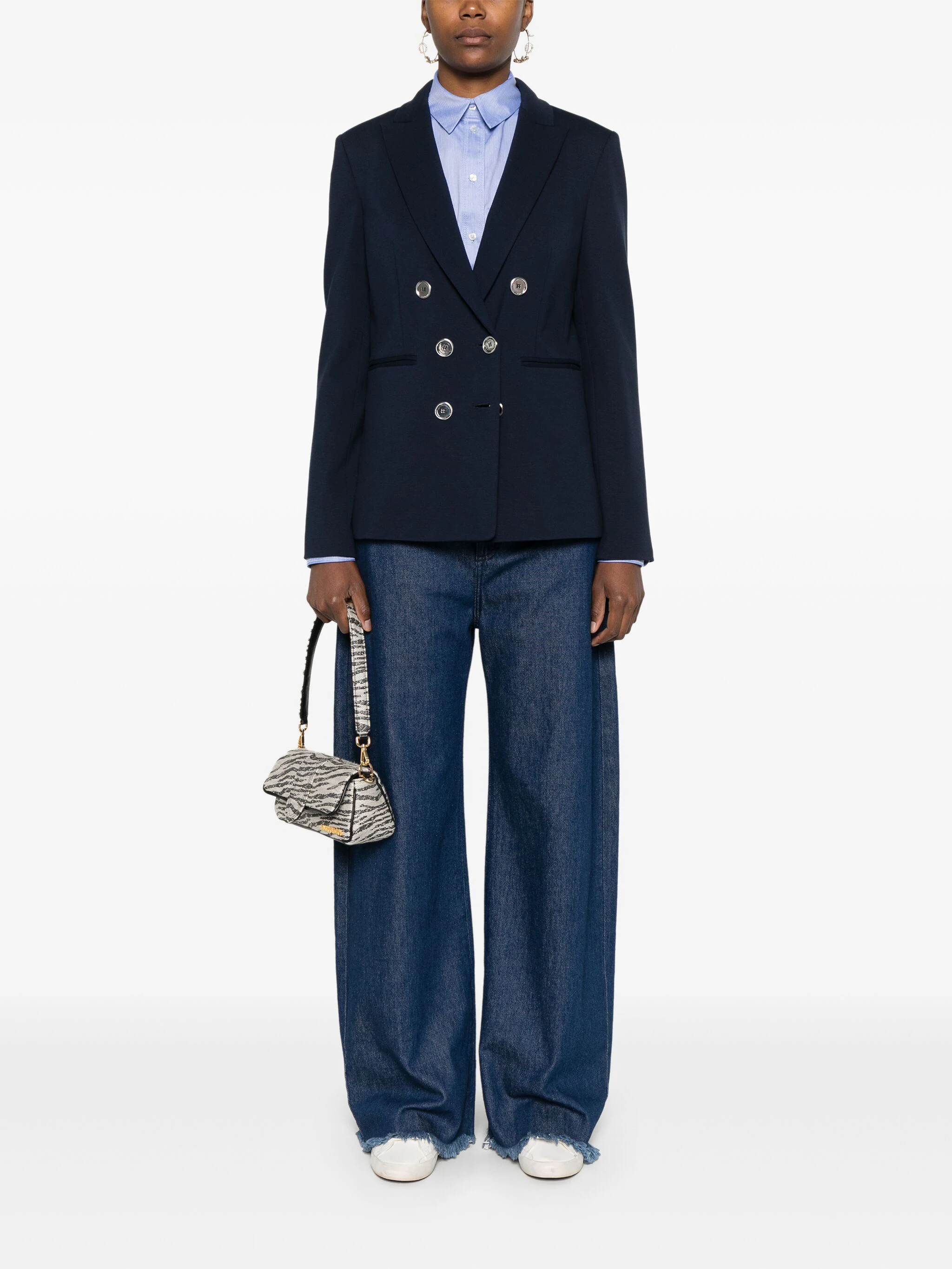 Alexia Double-Breasted Viscose/Polyamide Blazer