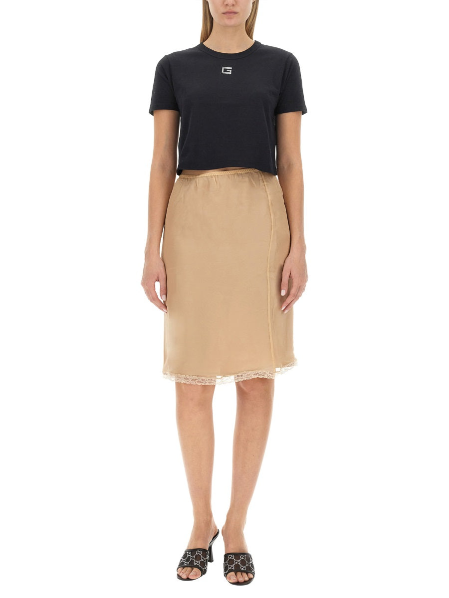 Slim Fit Silk Chiffon Skirt with Flowing Silhouette