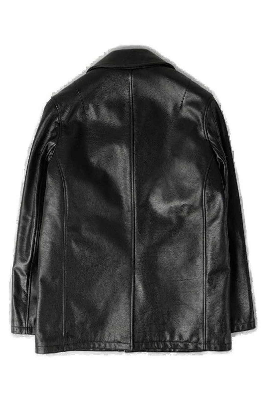 Calf Leather Casual Jacket with Classic Collar