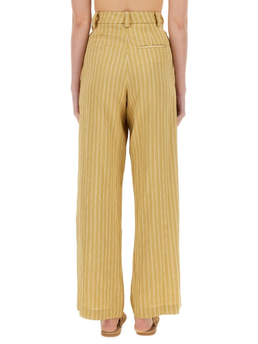 Striped Satin Tailored Pants