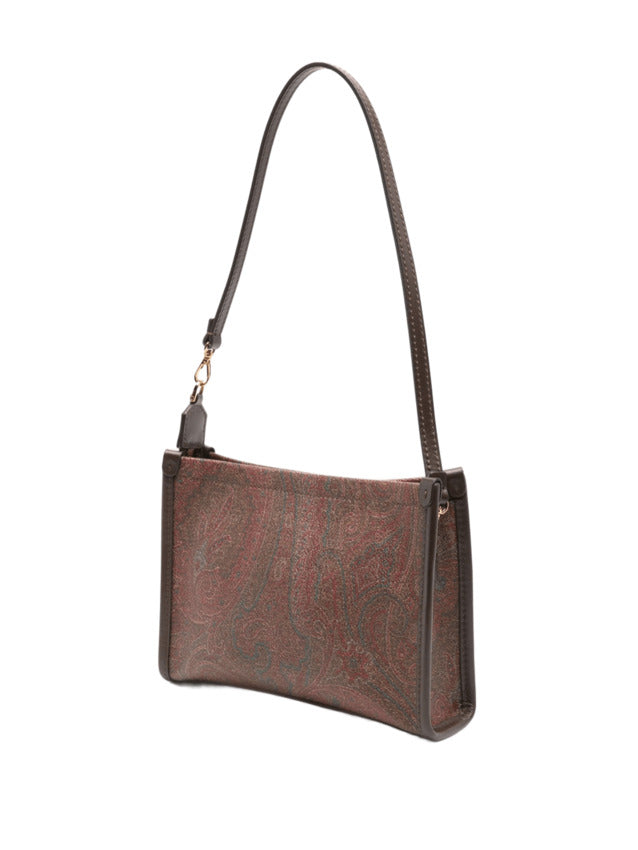 Rectangular Shoulder Bag With Paisley Jacquard Design