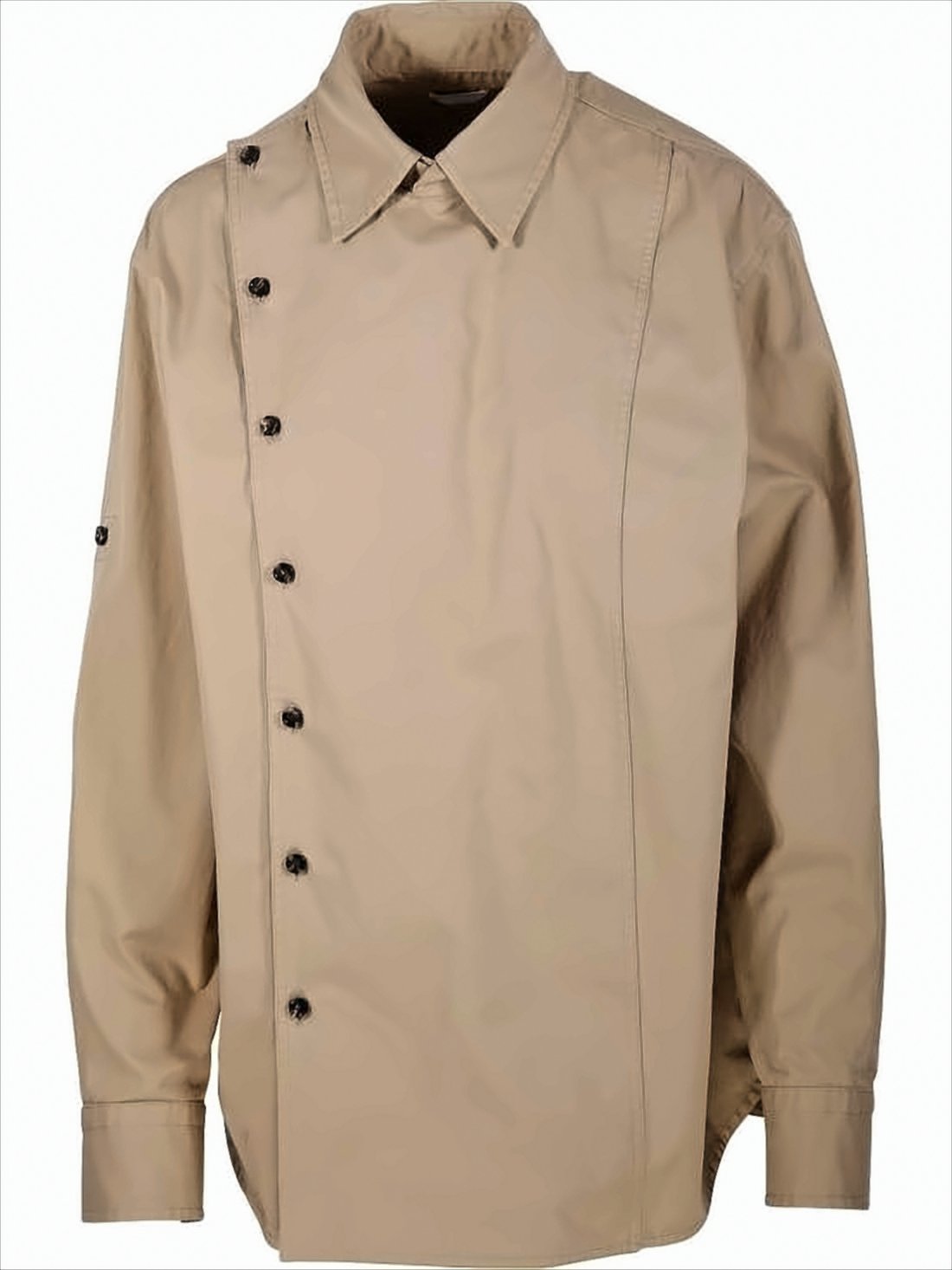 Asymmetrical Button-Designed Cotton Shirt
