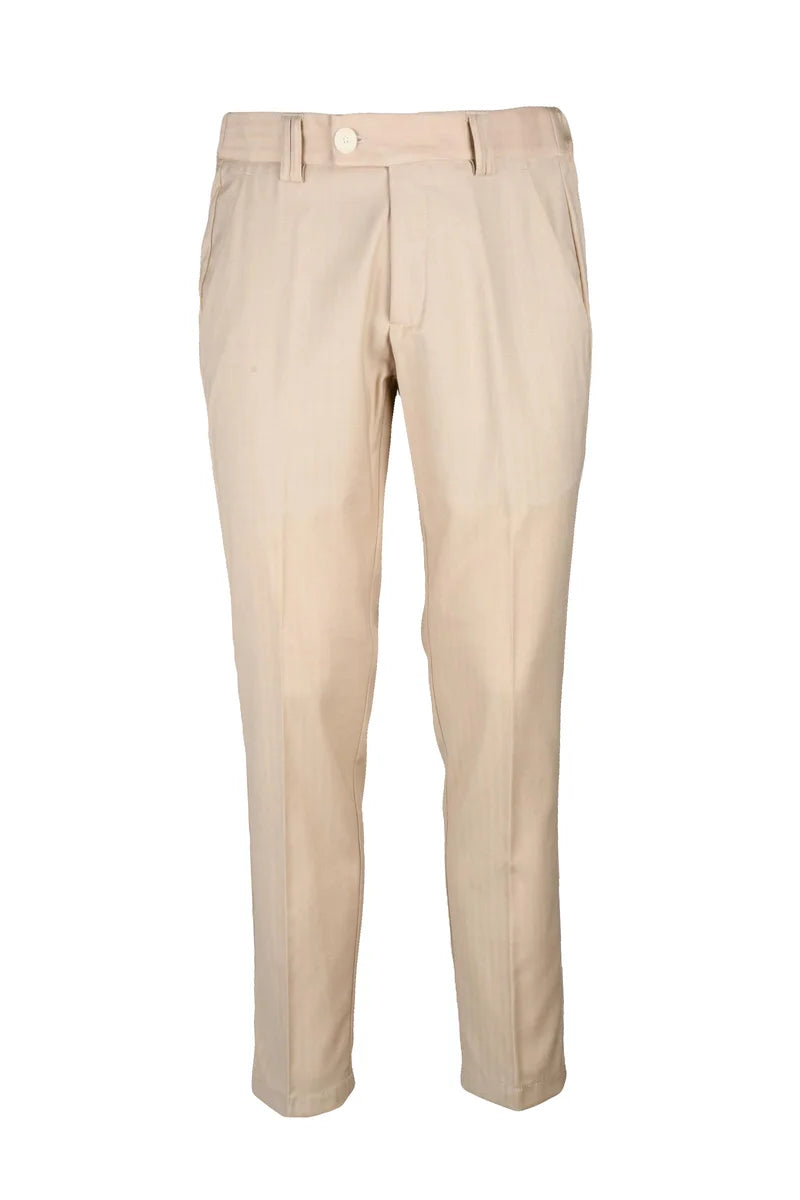 Classic Viscose Stretch Trousers - Beige