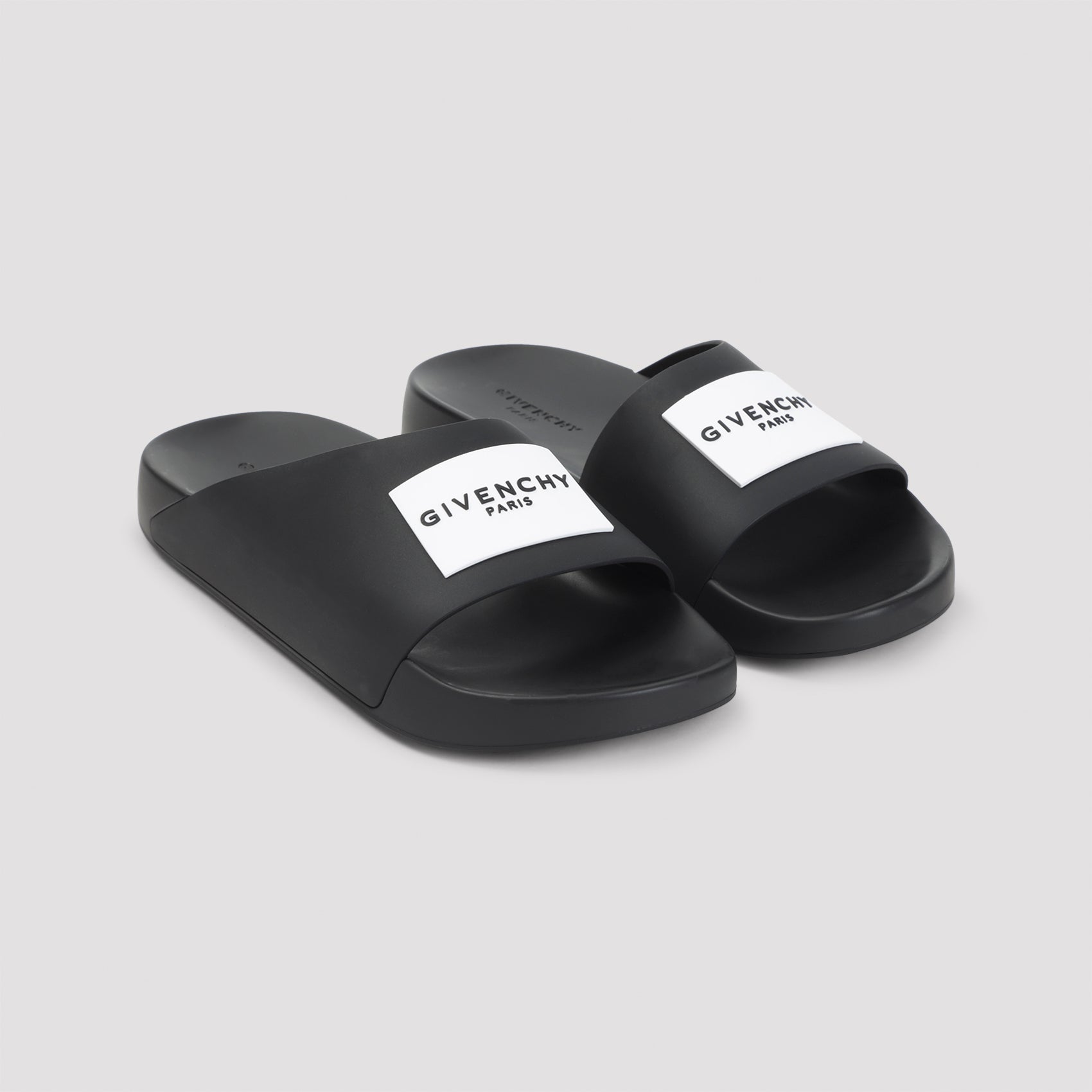 Black Slide Sandals with Wide Strap