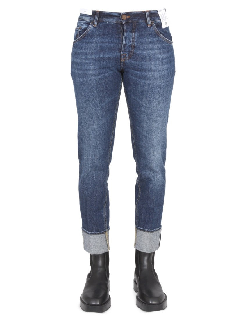 Medium Blue Washed Twill Jeans