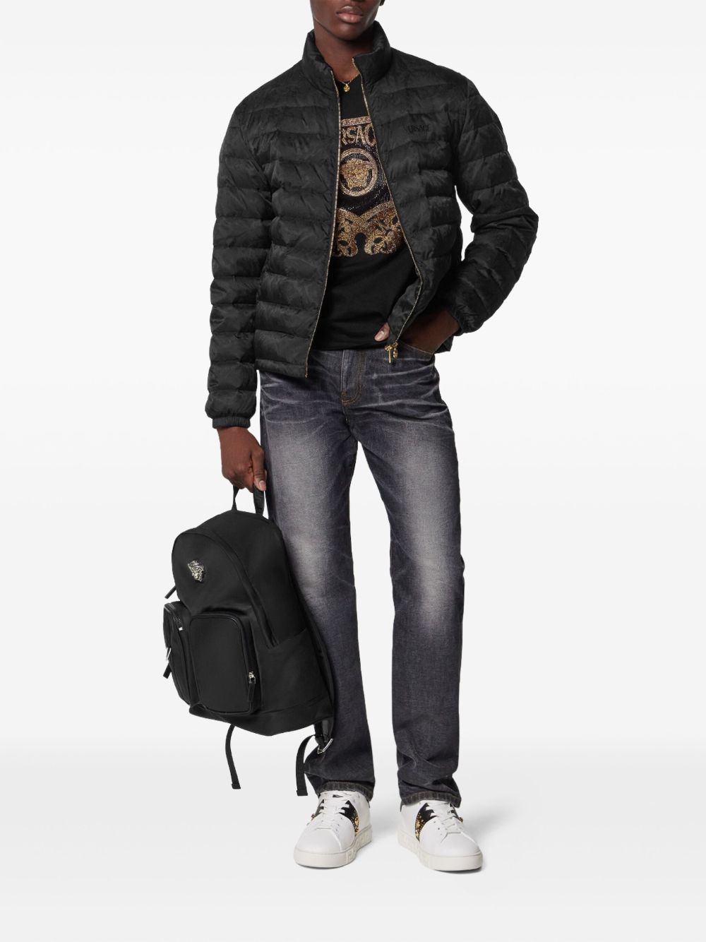Straight Leg Black Washed Jeans