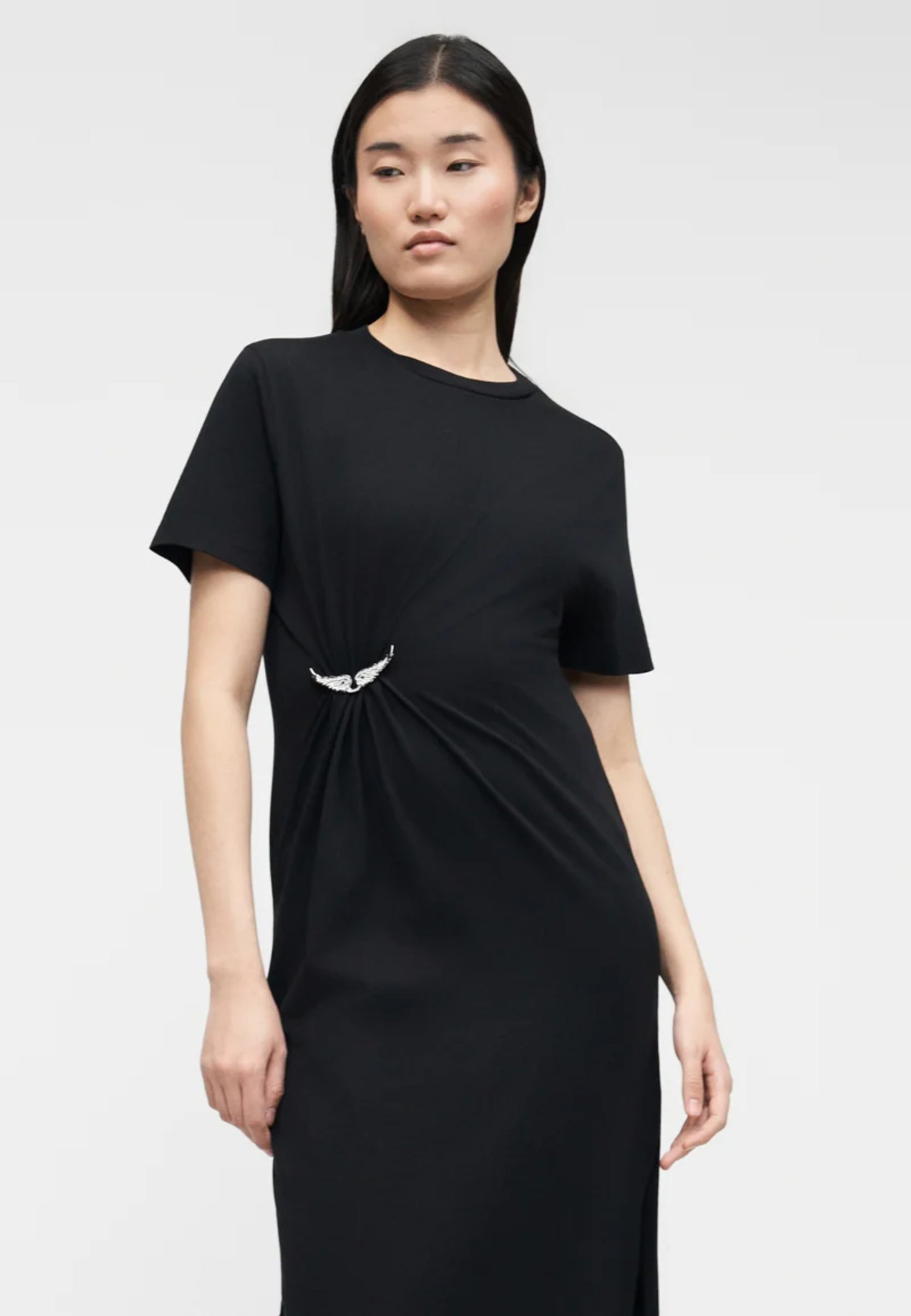 Mid-Calf Midi Dress with Gathered Waist