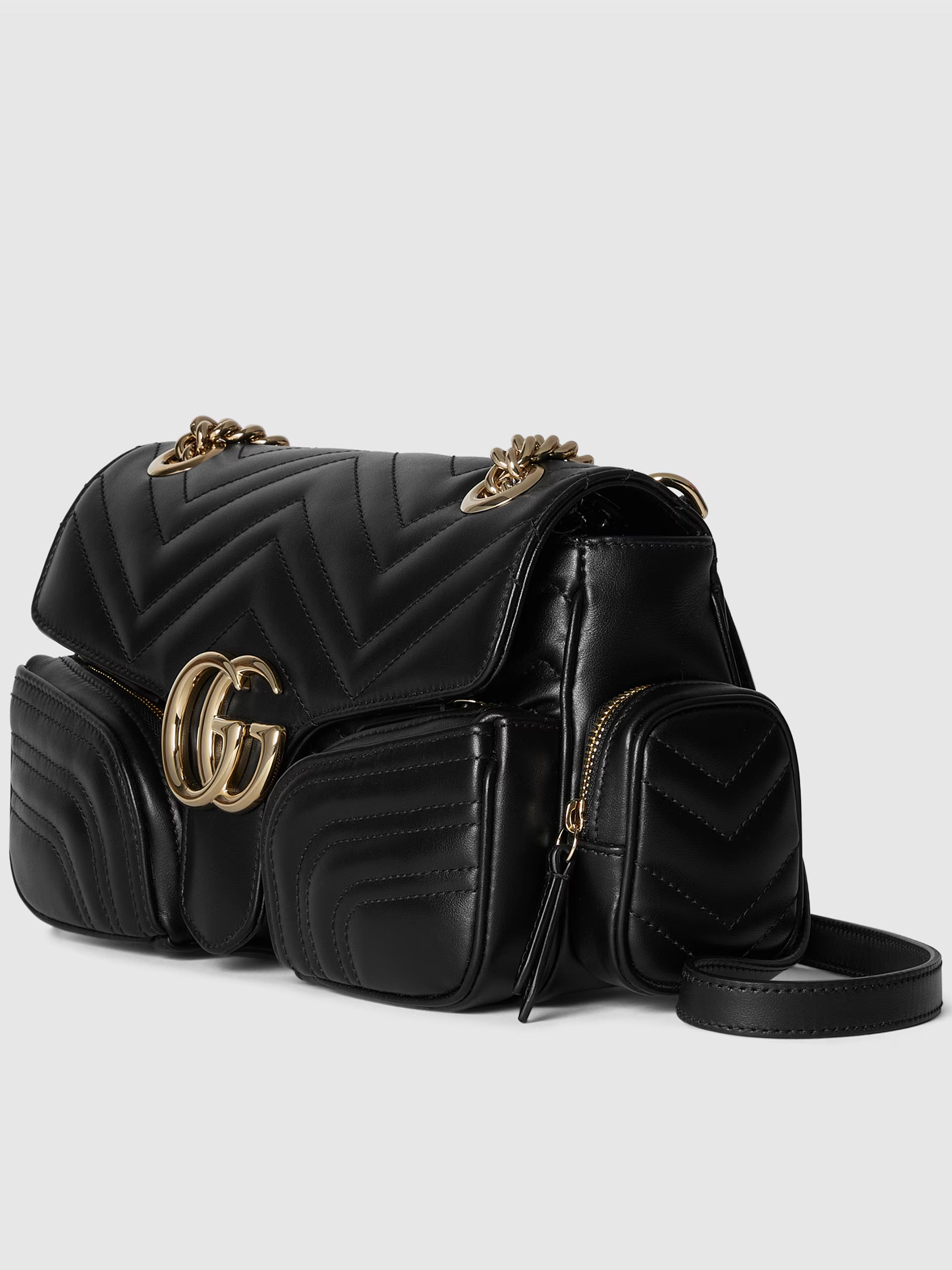 Black Marmont 2 Chevron Matelassé Bag