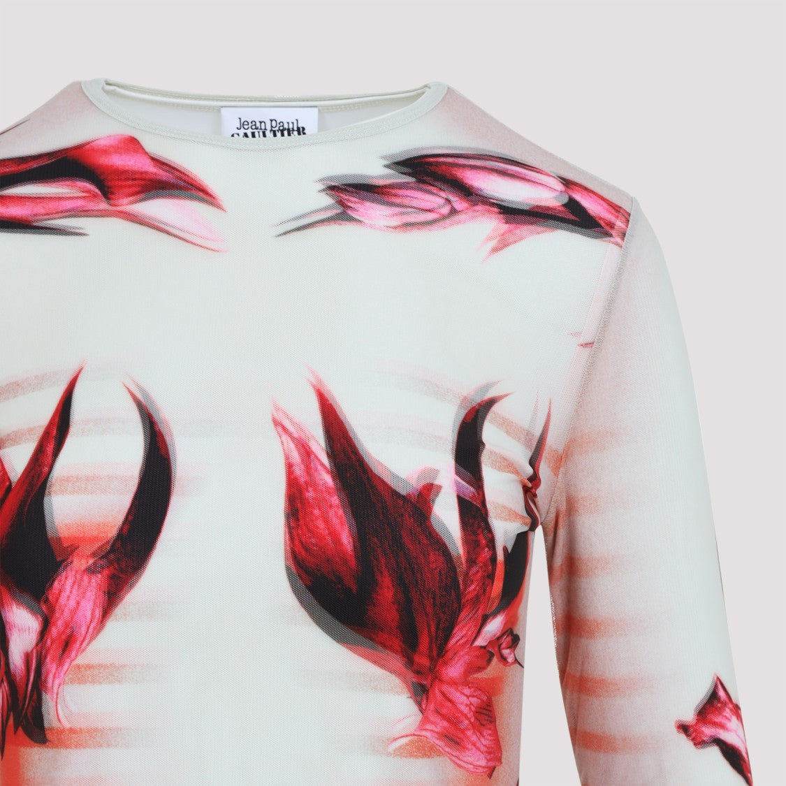 Floral-Design Long Sleeve Top in Vibrant Hues