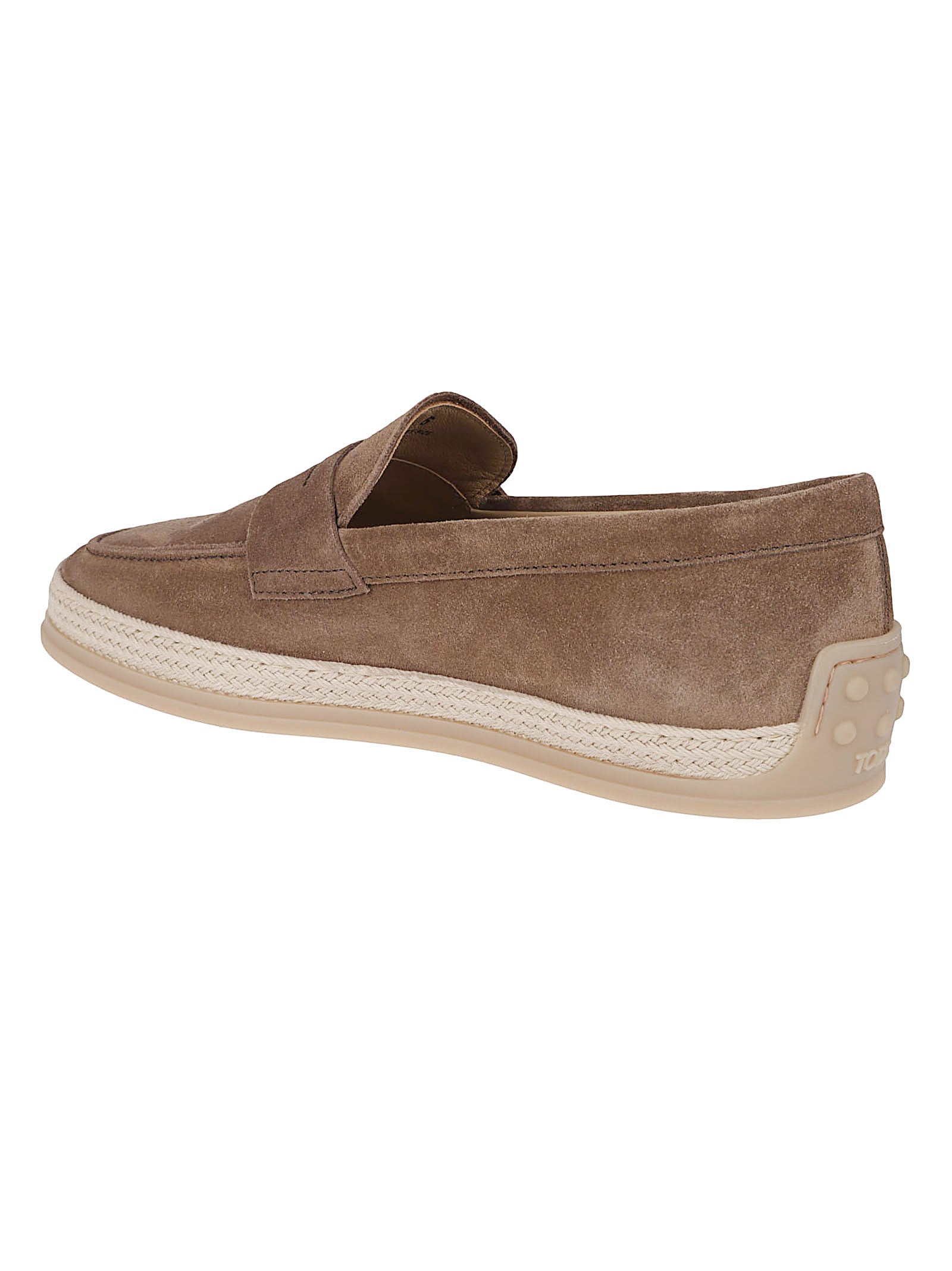 Suede Loafers With Embossed Monogram