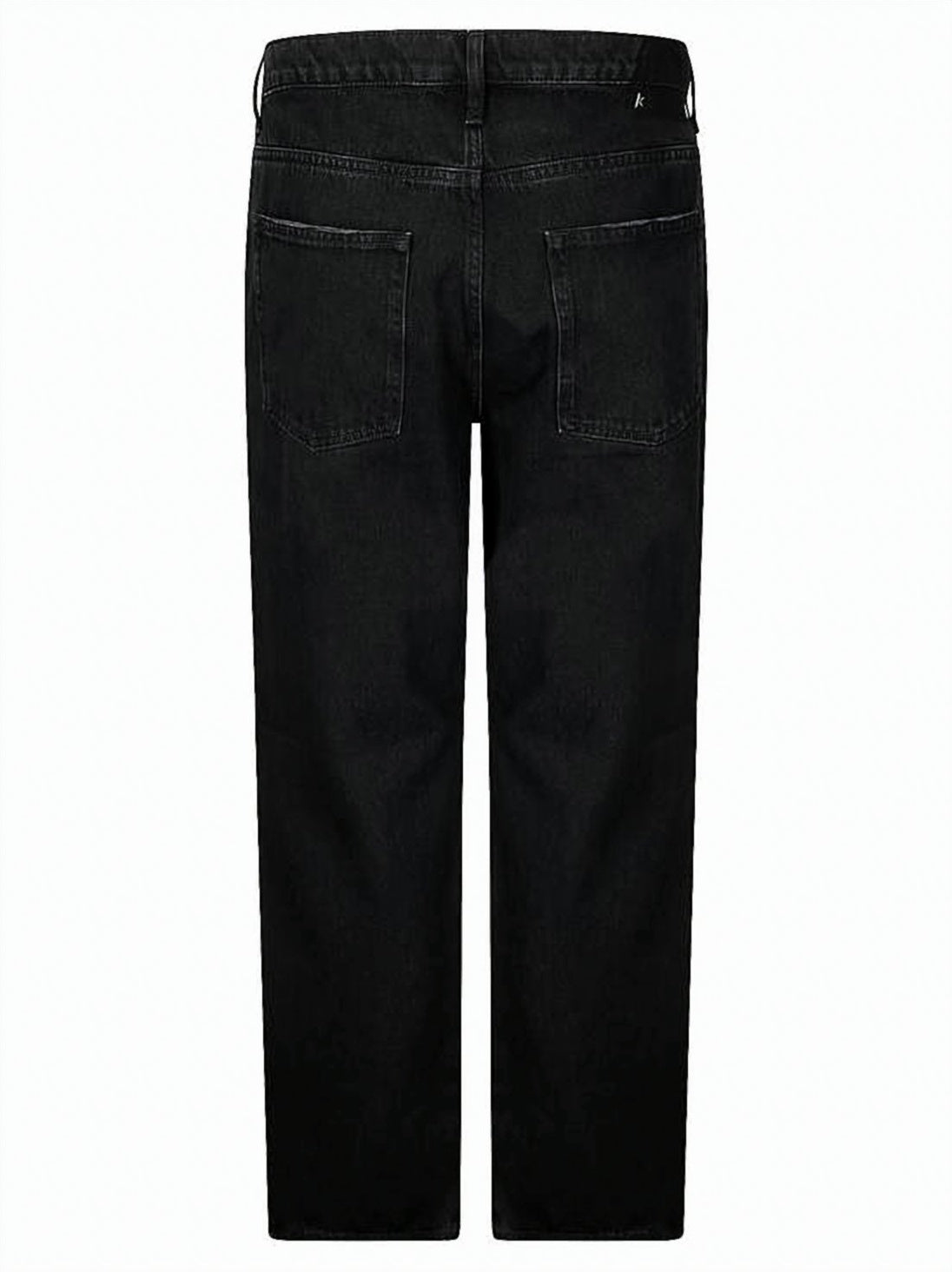 Straight-Leg Black Denim Pants