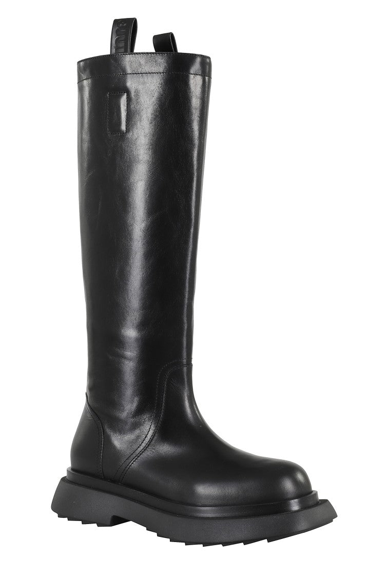 Tall Leather Saddle Boots
