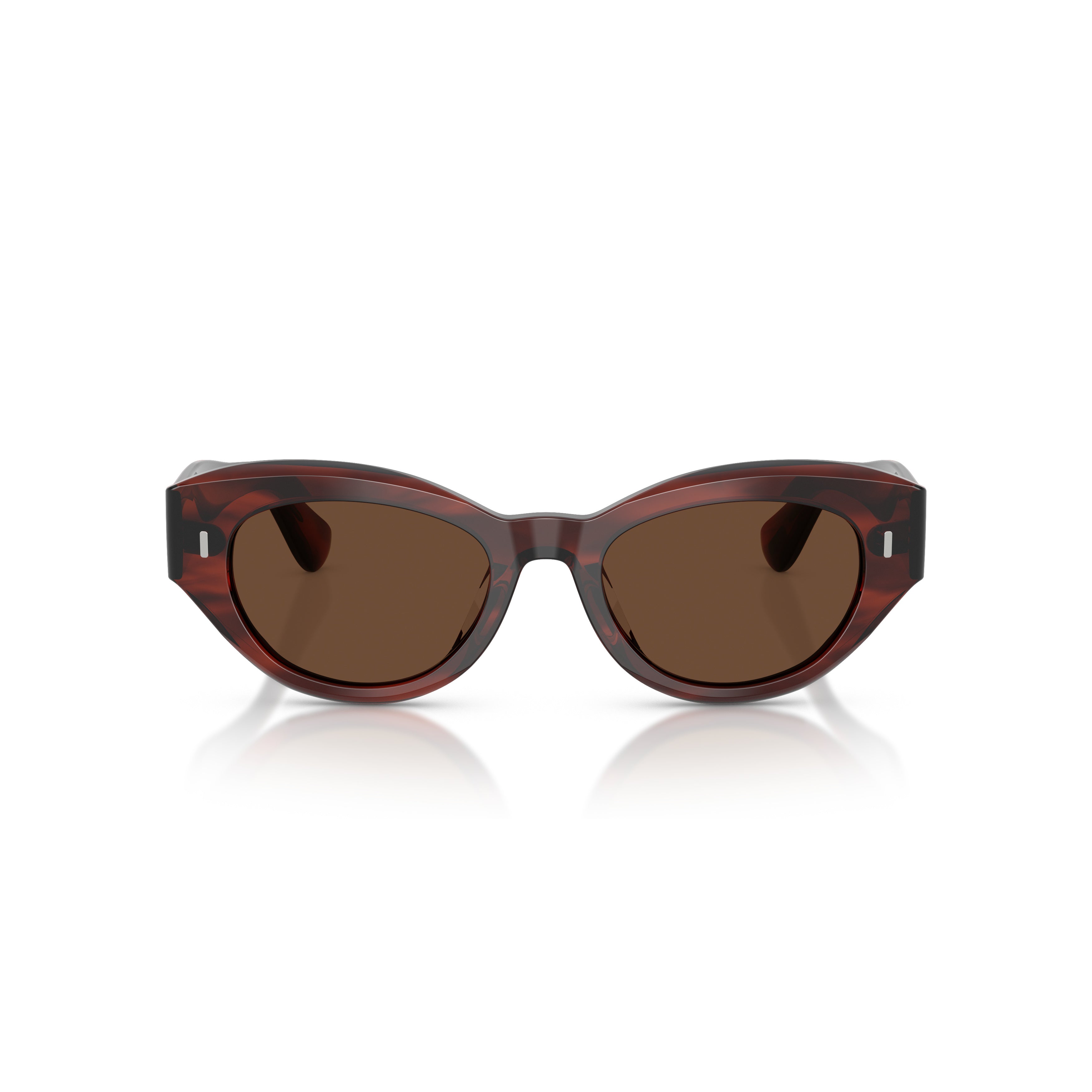 0ov5615su Cat-Eye Tortoiseshell Sunglasses with Metallic Accents