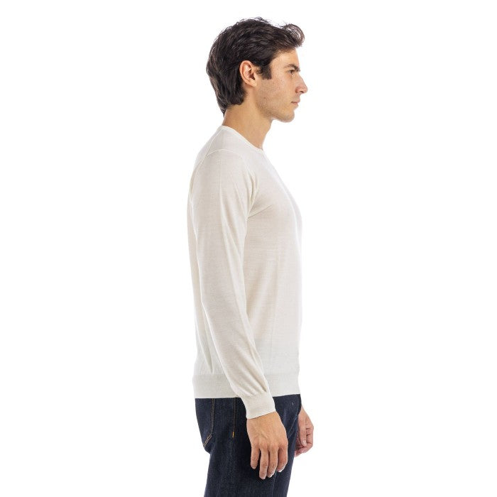 Long-Sleeve Crew Neck Sweater In Fine Merino Wool