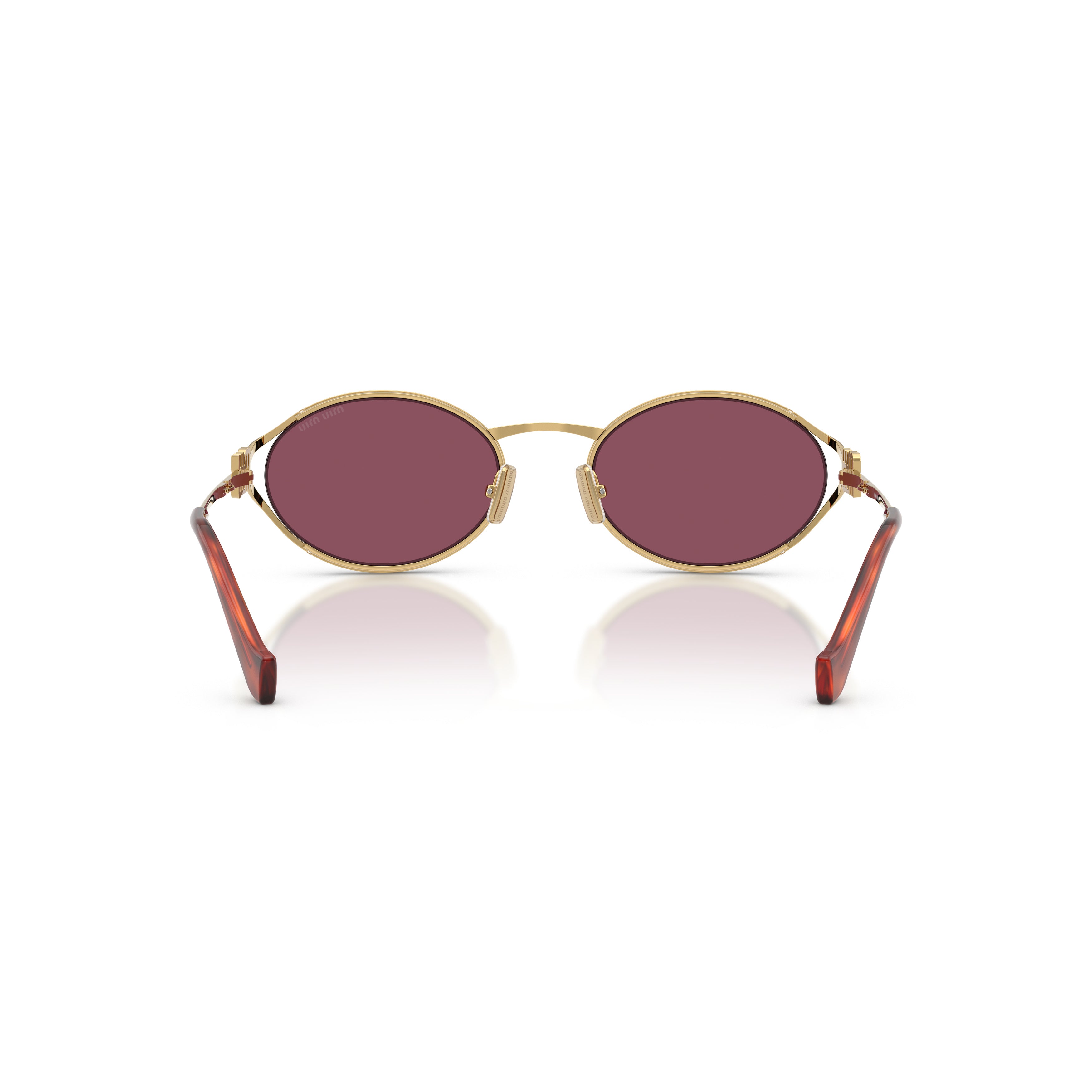 0mu 52ys Burgundy Lens Oval Sunglasses