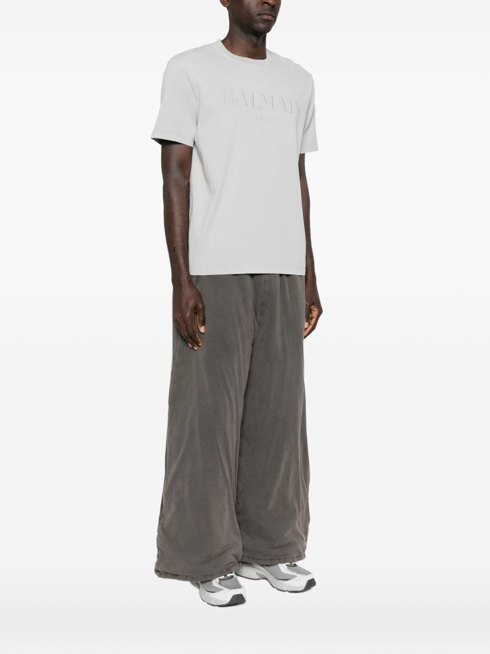 Relaxed Fit Grey Round Neck T-Shirt