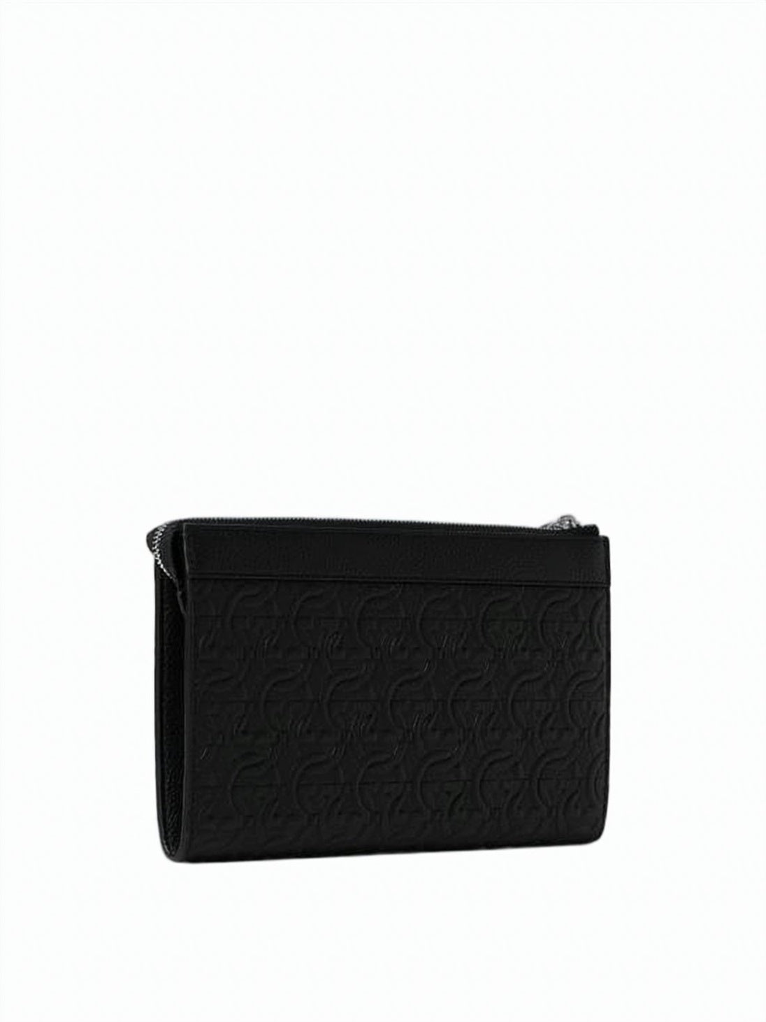 Embossed Calfskin Leather Clutch
