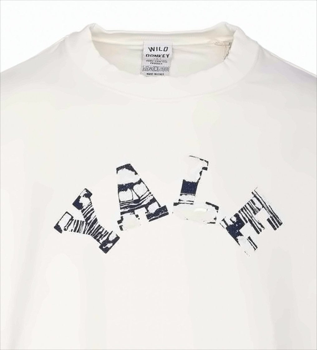 Relaxed-Fit Long-Sleeve Shirt with Distressed Graphic Print