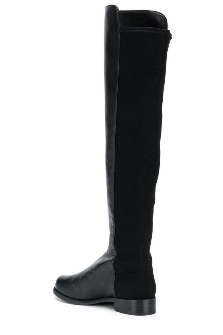 Tall Knee-High Boots with Textured Back Panel