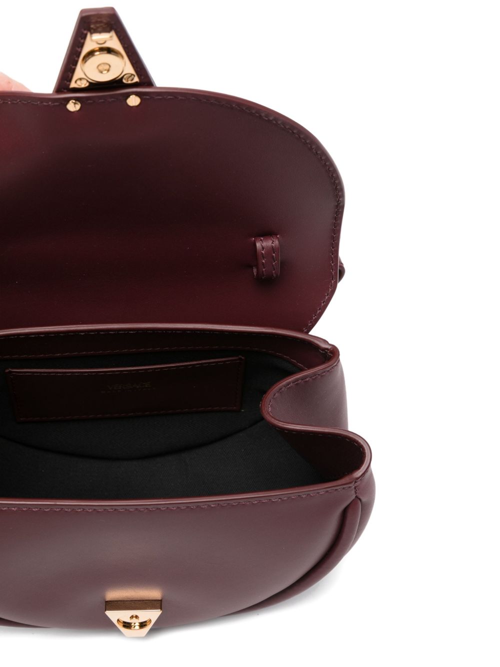 Curved Burgundy Leather Bag