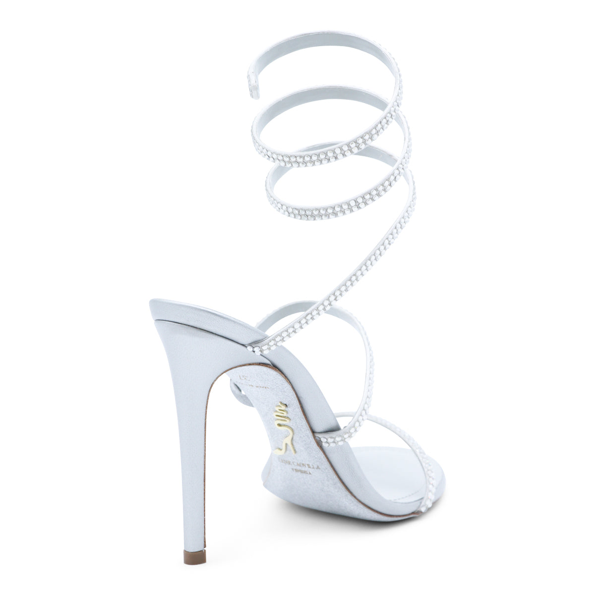 Cleo Sandals with Stiletto Heel and Crystal Embellishments