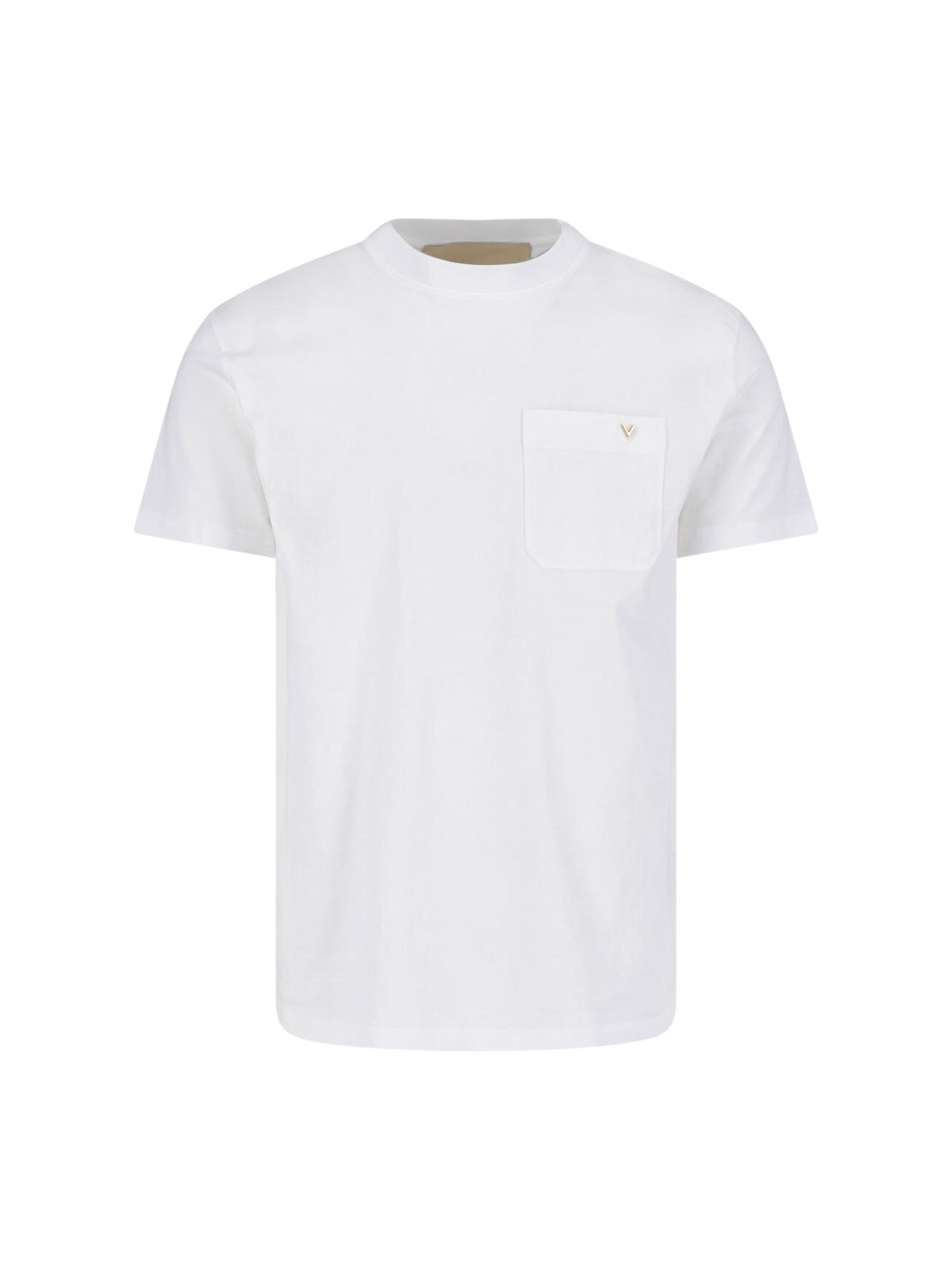 White Gold-tone Logo Cotton T-shirt