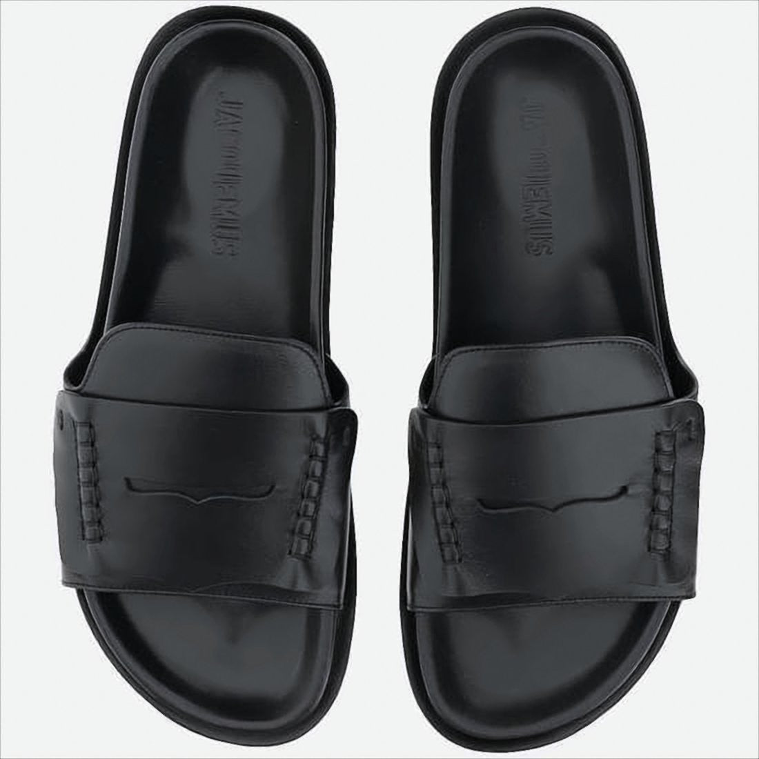 Minimalist Black Slip-On Mules With Contoured Footbed