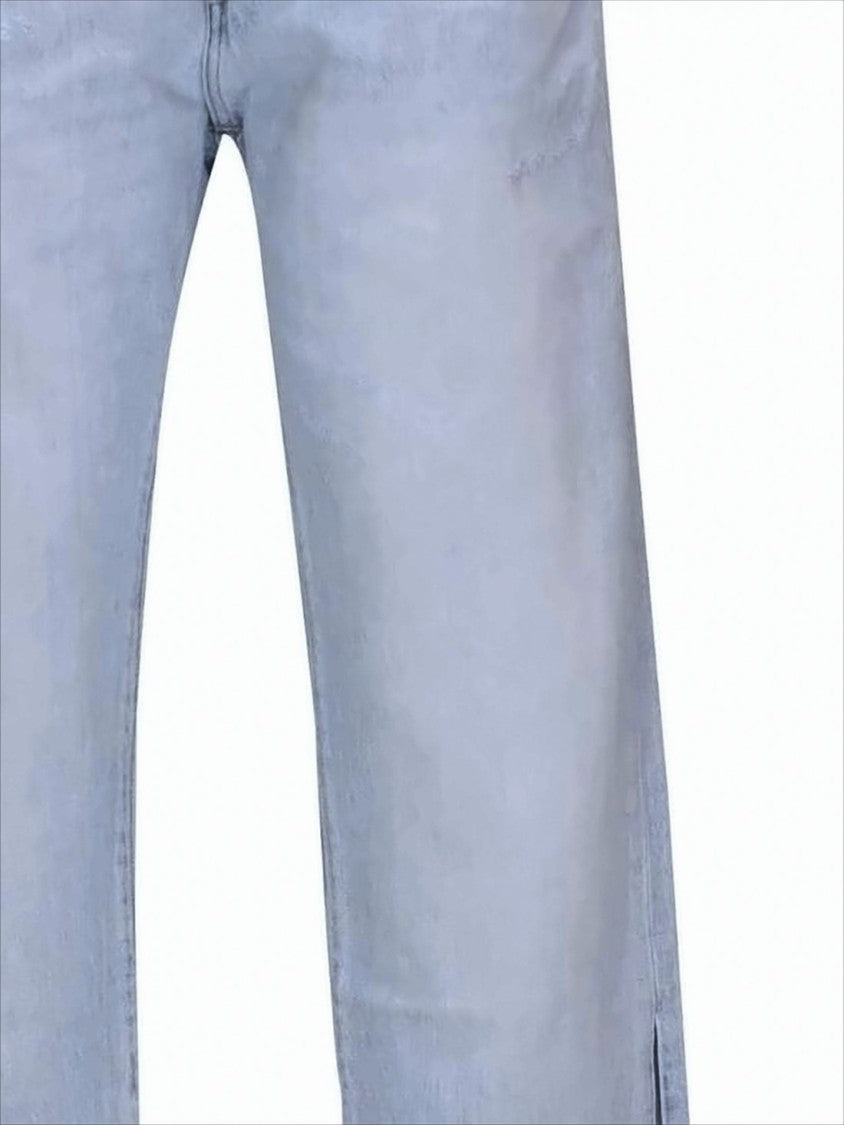 Light Wash Denim Pants with Straight-Leg Silhouette