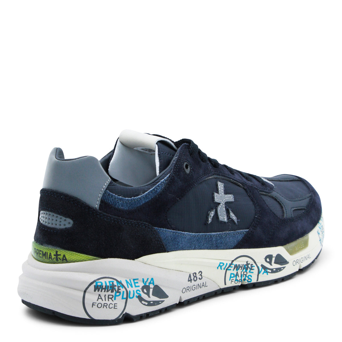 Navy Leather Mase Sneakers