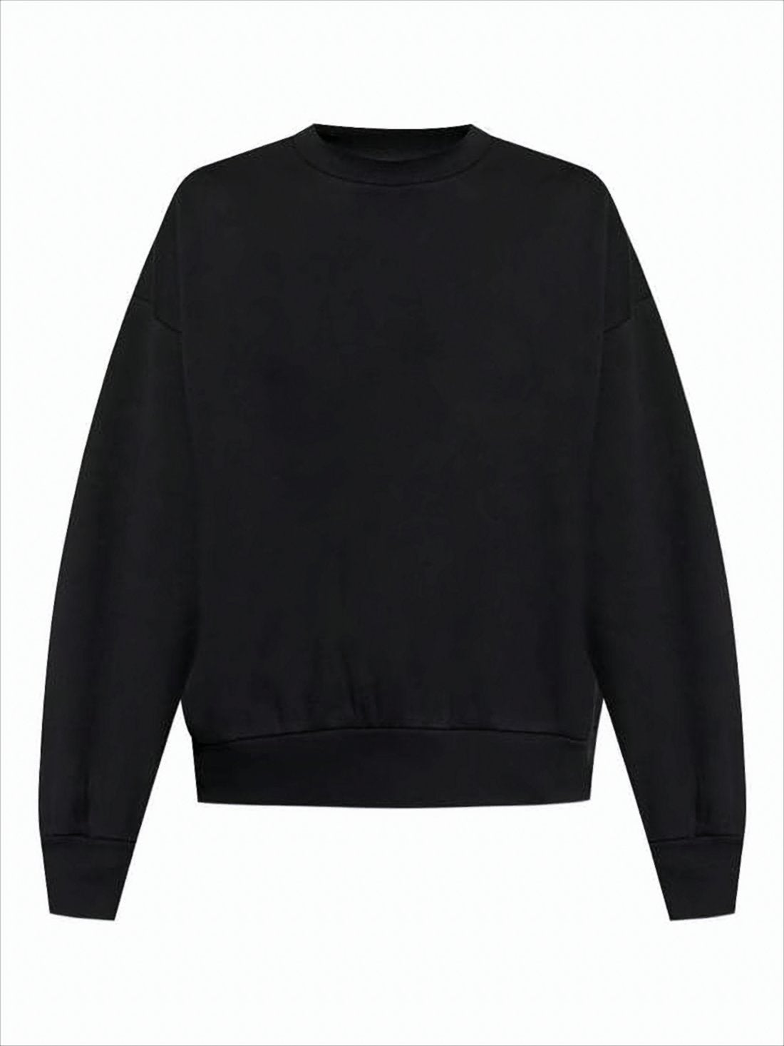 Black Fleece Pullover with Crew Neckline