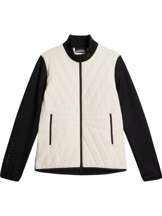 Quilted Front Panel Jacket With Geometric Stitching