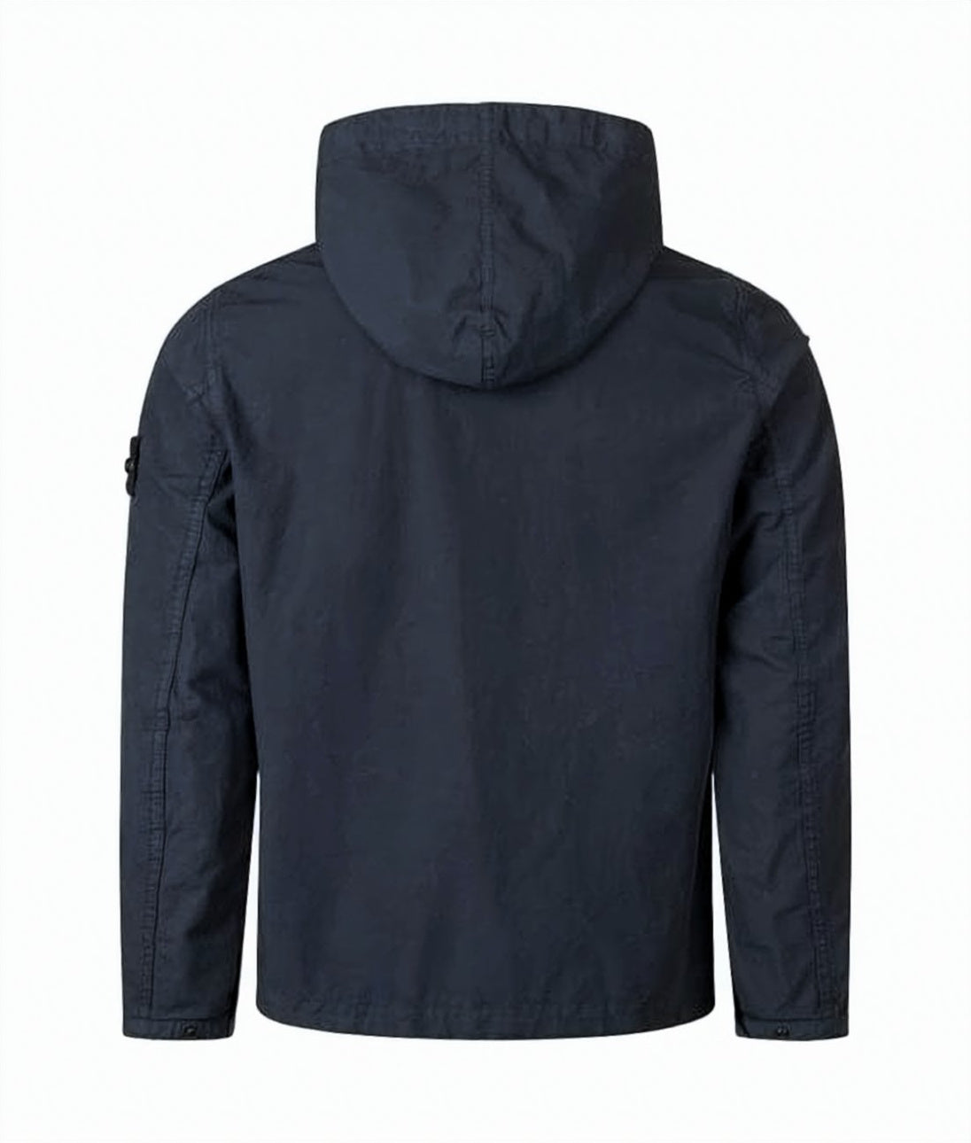 Structured Blue Utility Jacket With Hood